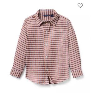NWT Janie and Jack Plaid Seersucker Twill Shirt